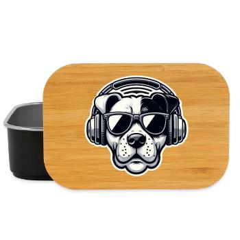 Hund Kopfhörer Brille cool - Lunch Box - Schwarz - Vorne