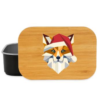 Fuchs mit Weihnachtsmütze- Kunst für die Feiertage - Lunch Box - Schwarz - Vorne