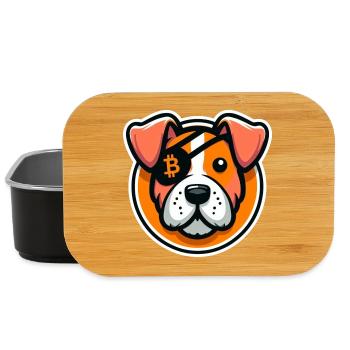 Hund mit Bitcoin Augenklappe - Lunch Box - Schwarz - Vorne