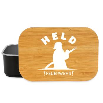 Logo du héros du pompier Symbole du pompier Héros - Boîte à goûter - noir - Devant
