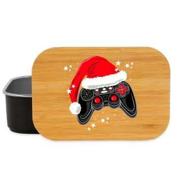 Gaming controller with Santa hat - Lunch Box - black - Front