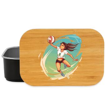 Joueur de volley-ball Style comique - Boîte à goûter - noir - Devant