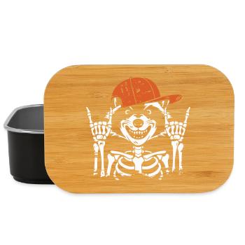 Cool Skeleton with Orange Hat - Lunch Box - black - Front