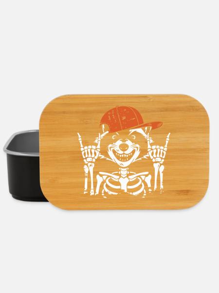 Squelette cool avec chapeau orange - Boîte à goûter - noir