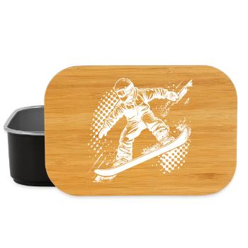 Snowboarder Drawing - Lunch Box - black - Front