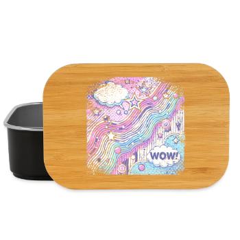 Pop Art Stil ausgefranster Rand - Lunch Box - Schwarz - Vorne
