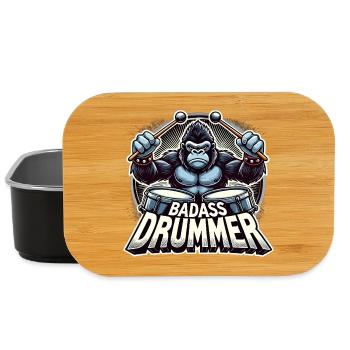 Knallharter Schlagzeuger Gorilla cool Geschenk - Lunch Box - Schwarz - Vorne