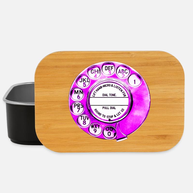 Cadran de téléphone rotatif vintage rétro - Boîte à goûter - noir