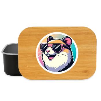 Hamster with sunglasses in pastel - Lunch Box - black - Front