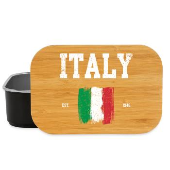 Italy Flag Brushstroke Design - Lunch Box - black - Front
