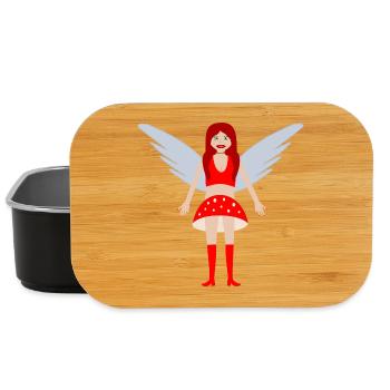 Fly Agaric Mushroom Fairy Fantasy Art - Lunch Box - black - Front
