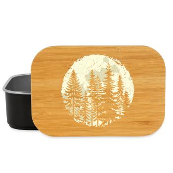 Nachtwald-Silhouette mit Vollmond - Lunch Box - Schwarz - Vorne