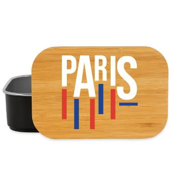 Typographie de Paris avec accents de drapeau - Boîte à goûter - noir - Devant