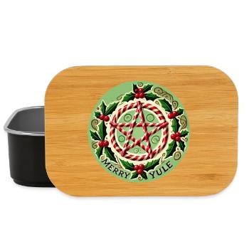 Motif pentagramme festif en houx et canne à sucre - Boîte à goûter - noir - Devant