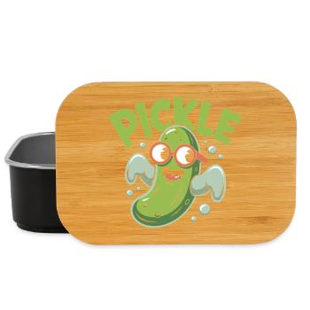 Funny Pickle Cartoon Character - Lunch Box - black - Front