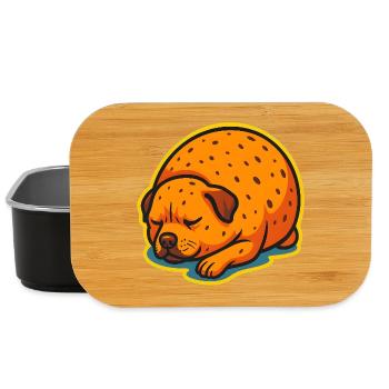 Cute Sleeping Dog, Potato Shape, Love Dogs  - Lunch Box - black - Front