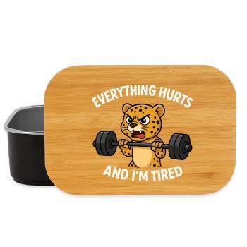 Funny Gym Everything Hurts And I'm Tired Leopard - Lunch Box - black - Front