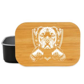 Illustration d'un chien de combat avec des gants de boxe - Boîte à goûter - noir - Devant
