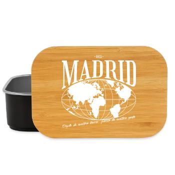 Carte mondiale de la ville de Madrid, cadeau - Boîte à goûter - noir - Devant