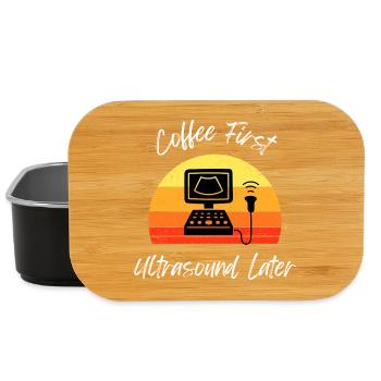 Café Première échographie plus tard Conception de t-shirt - Boîte à goûter - noir - Devant