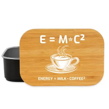 Kaffeetrinker Kaffeeformel E=MC2 - Lunch Box - Schwarz - Vorne