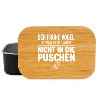 Der frühe Vogel kommt heute nicht in die Puschen - Lunch Box - Schwarz - Vorne