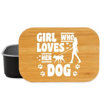 Fille qui aime les chiens - Boîte à goûter - noir - Devant