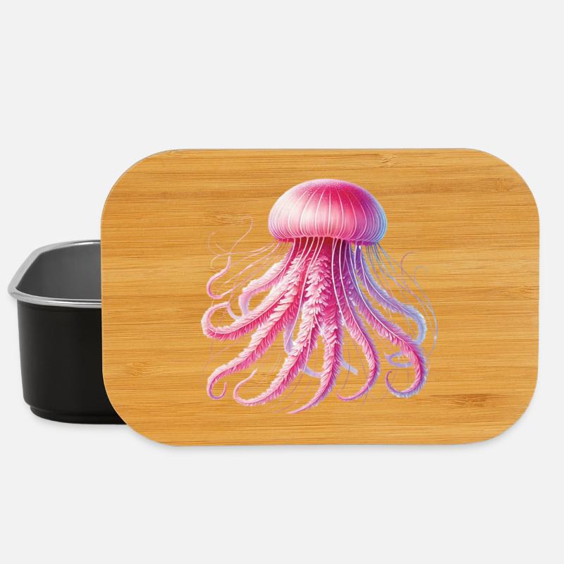 Jellyfish Sea Creatures Carnival Tentacles Fire Jellyfish - Lunch Box - black