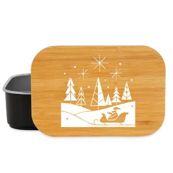Sleigh ride in the snow Christmas motif - Lunch Box - black - Front