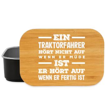 Cadeau drôle de conducteur de tracteur - Boîte à goûter - noir - Devant