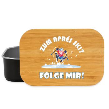 For après-ski? Follow me! – Funny Winter Saying - Lunch Box - black - Front