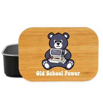 Old School Power Bear Retro Console - Lunch Box - black - Front