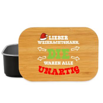 Lieber Weihnachtsmann DIE waren unartig - Lunch Box - Schwarz - Vorne