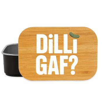 DILLIGAF? Dillgurke Sarkasmus Humor Spruch - Lunch Box - Schwarz - Vorne