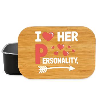 I Heart Her Personality Witzige Liebe Spruch - Lunch Box - Schwarz - Vorne