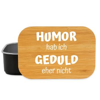 Humor hab ich – Geduld eher nicht Shirt - Lunch Box - Schwarz - Vorne