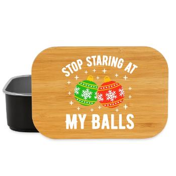 Stop Staring at my Balls - Lunch Box - black - Front