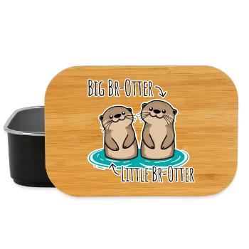 Mignons frères loutres pour grands et petits frères - Boîte à goûter - noir - Devant