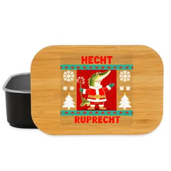 Hecht Ruprecht Ugly Christmas Shirt Angler Lustig - Lunch Box - Schwarz - Vorne
