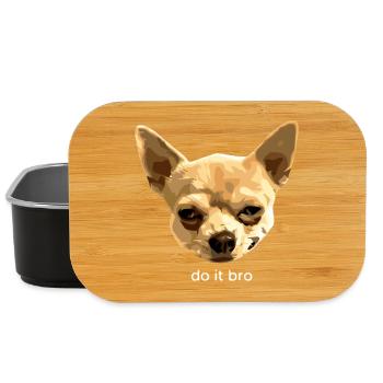 Motif chihuahua Portrait de chien Fais-le mec drôle - Boîte à goûter - noir - Devant