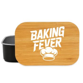Backfieber Logo mit Kochmütze - Lunch Box - Schwarz - Vorne
