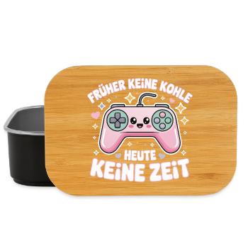 Retro Gamepad Slogan Motif Gamer Design - Lunch Box - black - Front
