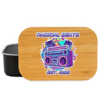 Radical Beats – 80er Jahre Retro Boombox Design - Lunch Box - Schwarz - Vorne