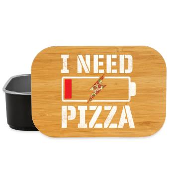 Ich brauche Pizza lustiges Essen Zitat Pizzaliebhaber - Lunch Box - Schwarz - Vorne