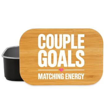 Couple Goals. Matching Energy. Romantic saying - Lunch Box - black - Front