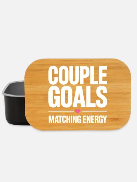 Couple Goals. Matching Energy. Romantic saying - Lunch Box - black