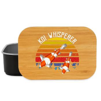 Humour vintage du Coucher de Koi Whisperer sur l’étang de carpes Koi - Boîte à goûter - noir - Devant