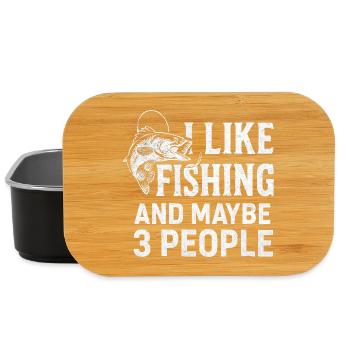 I Like Fishing And Maybe 3 People Angler Angeln - Lunch Box - black - Front