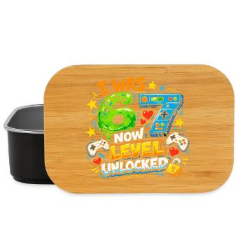 I was 6 Now Level 7 Unlocked 7th Birthday Gamer 67 - Lunch Box - Schwarz - Vorne