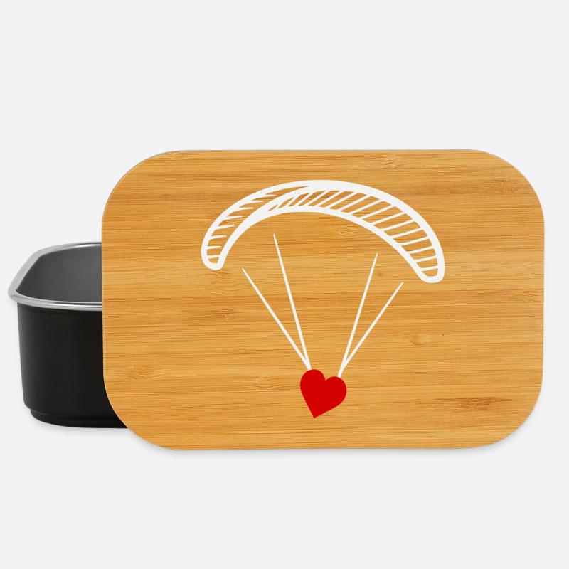 Paragleiter - Gleitschirm mit Herz - Valentinstag  - Lunch Box - Schwarz